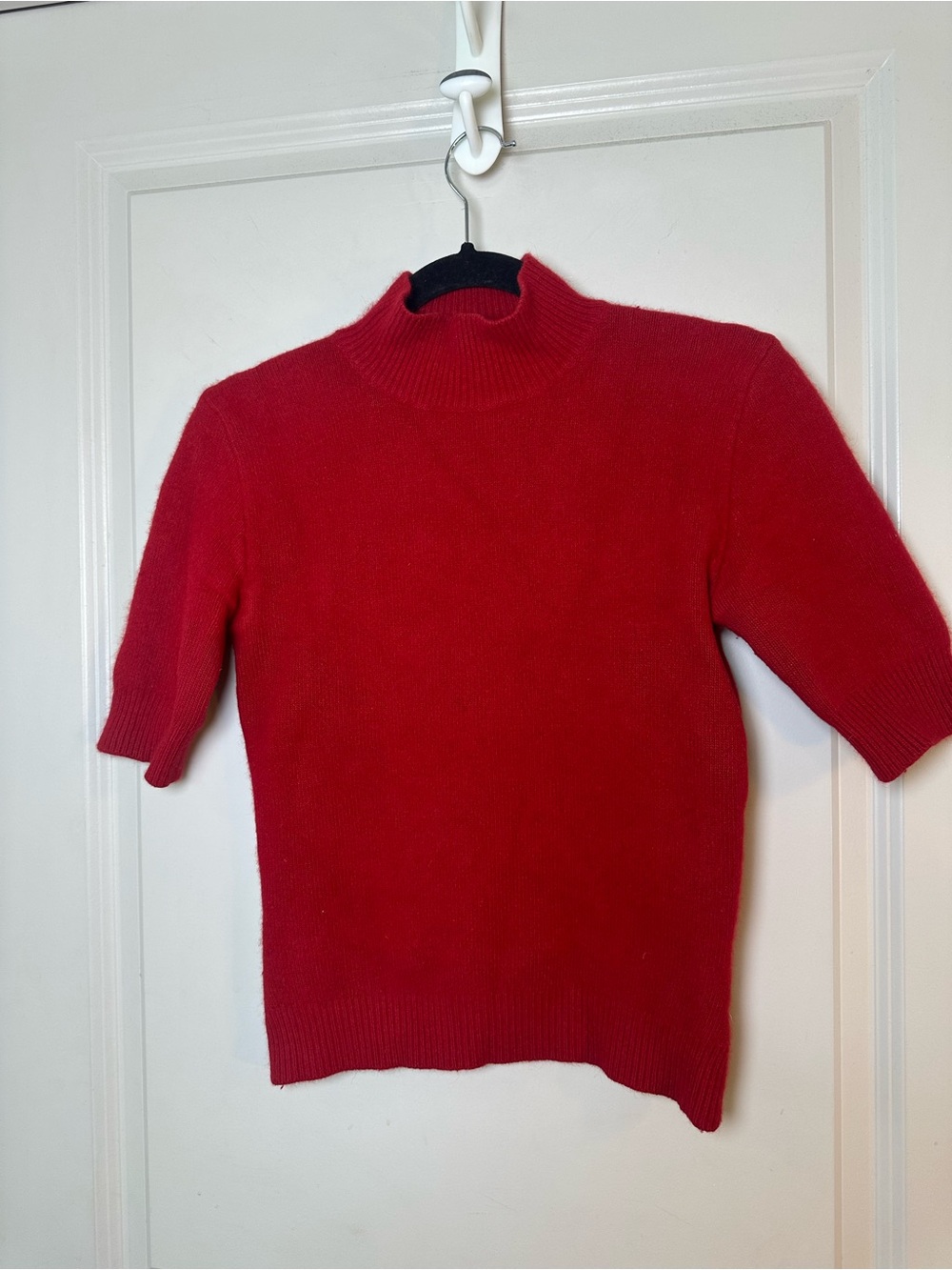 VINTAGE 90’s RALPH RALPH LAUREN Angora/Rabbit Hair Short Sleeve Red Sweater, S